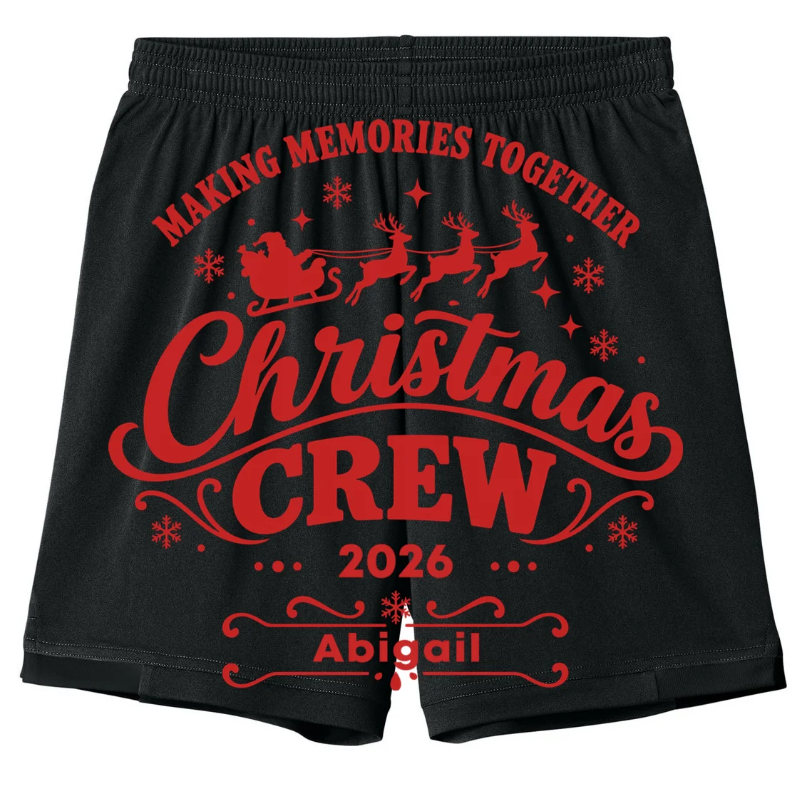 Custom Personalized Christmas Crew Kids Shorts Front