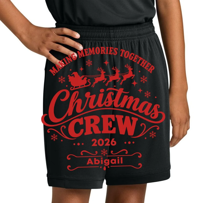 Custom Personalized Christmas Crew Kids Shorts - Front 1