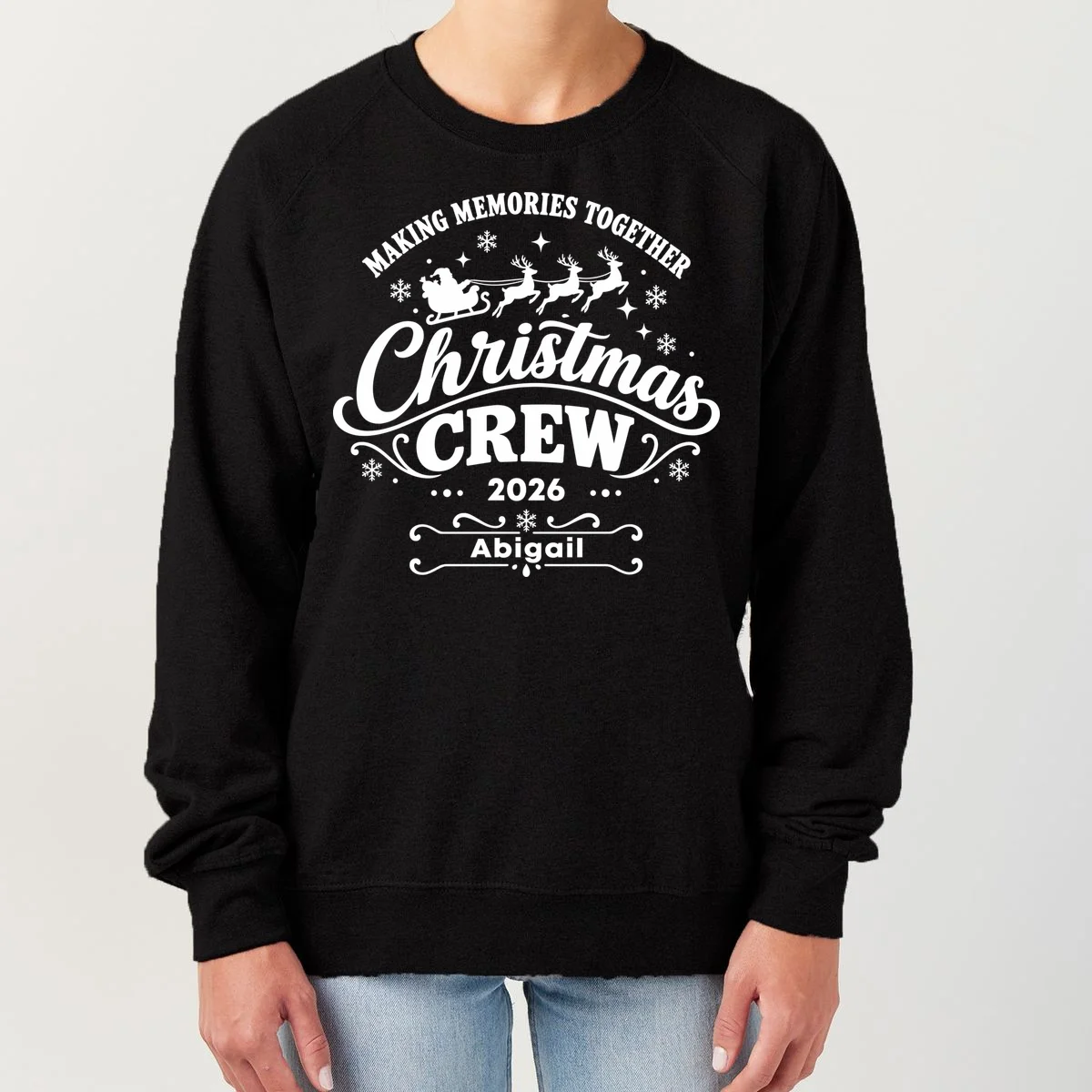 Custom Personalized Christmas Crew Women's Sweatshirt - Front