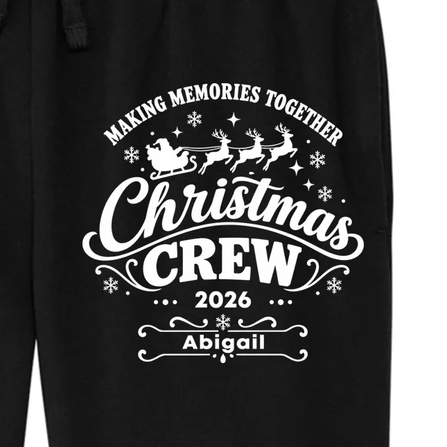 Custom Personalized Christmas Crew Women's Fleece Sweatpants - Front - Close-up