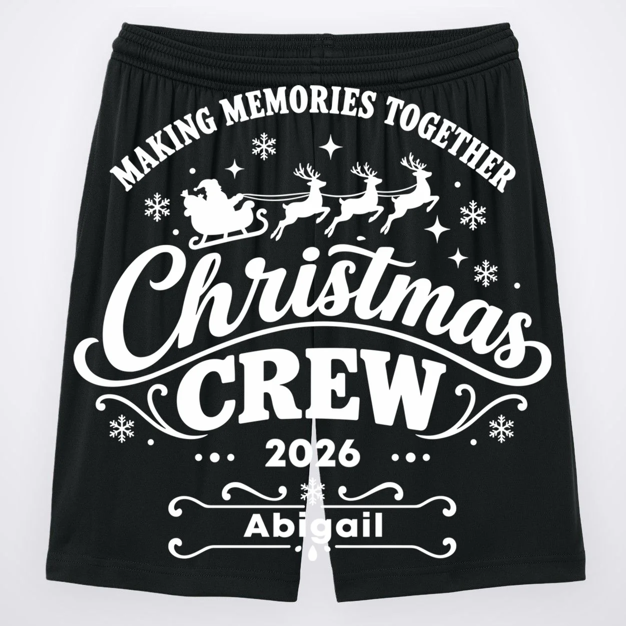 Custom Personalized Christmas Crew Men's Shorts Front