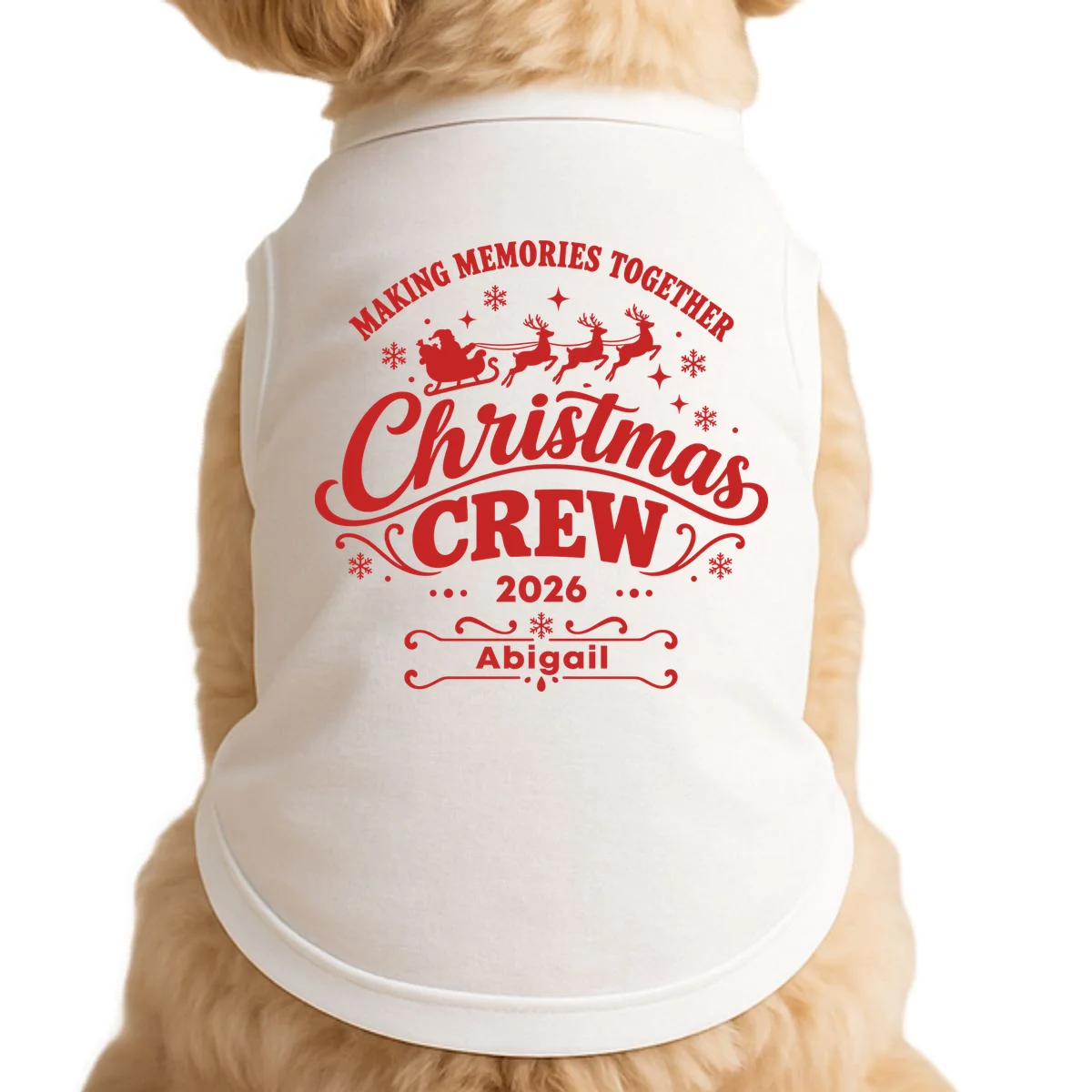 Custom Personalized Christmas Crew Doggie Tank - Front