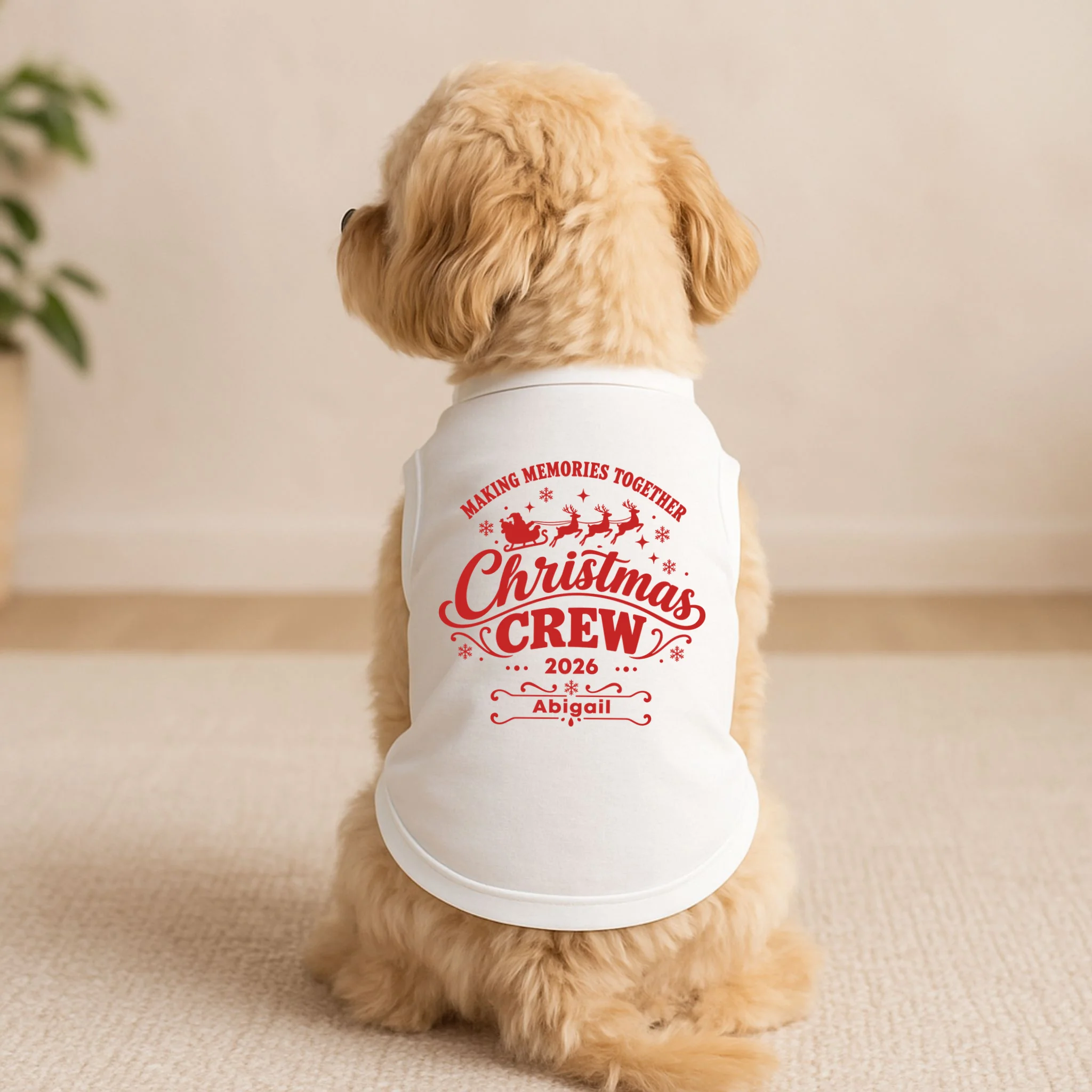 Custom Personalized Christmas Crew Doggie Tank - Front 1