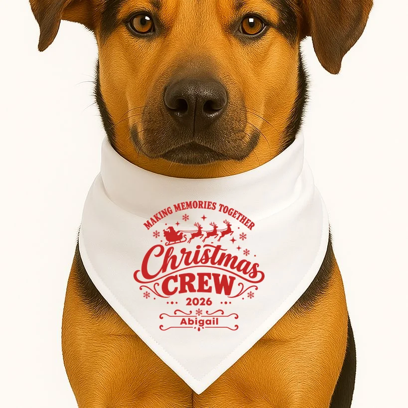 Custom Personalized Christmas Crew Dog Bandana - Front 1