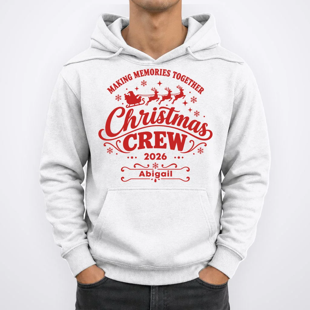 Custom Personalized Christmas Crew Men's Hoodie - Front 1