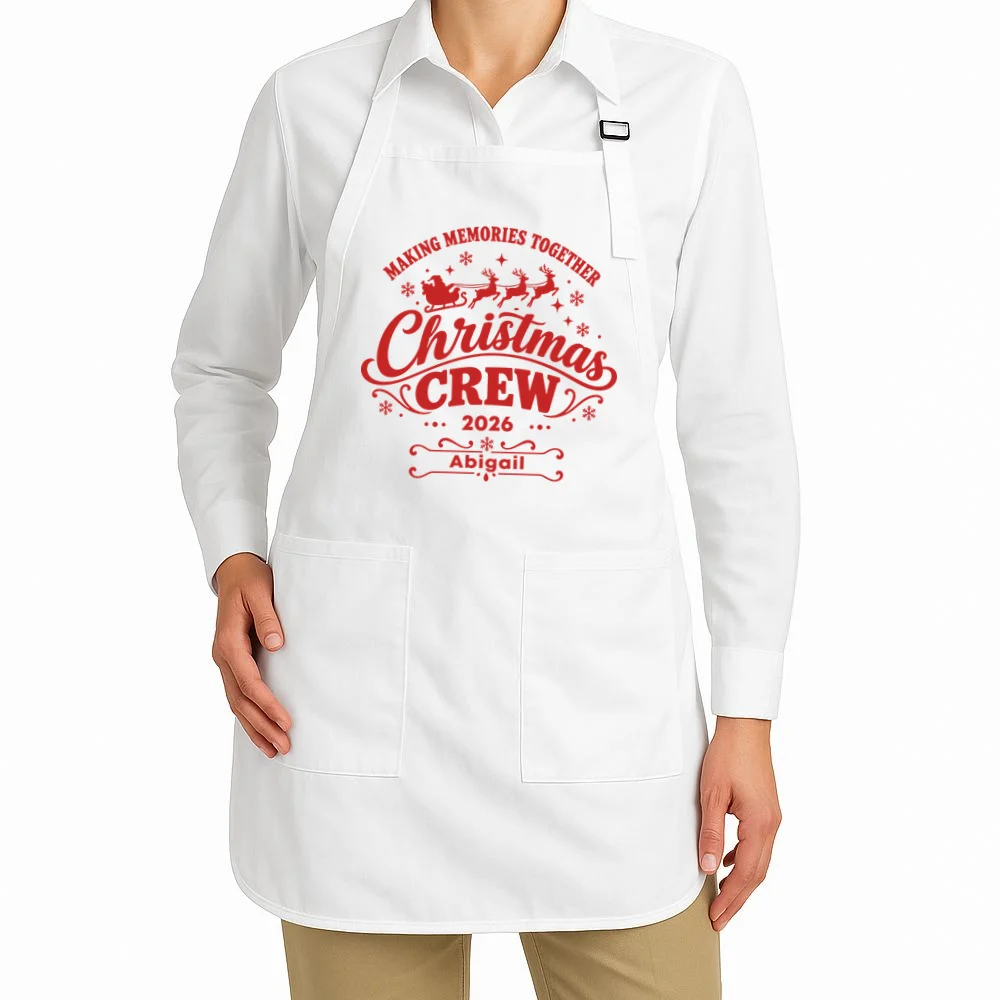 Custom Personalized Christmas Crew Apron - Front 1