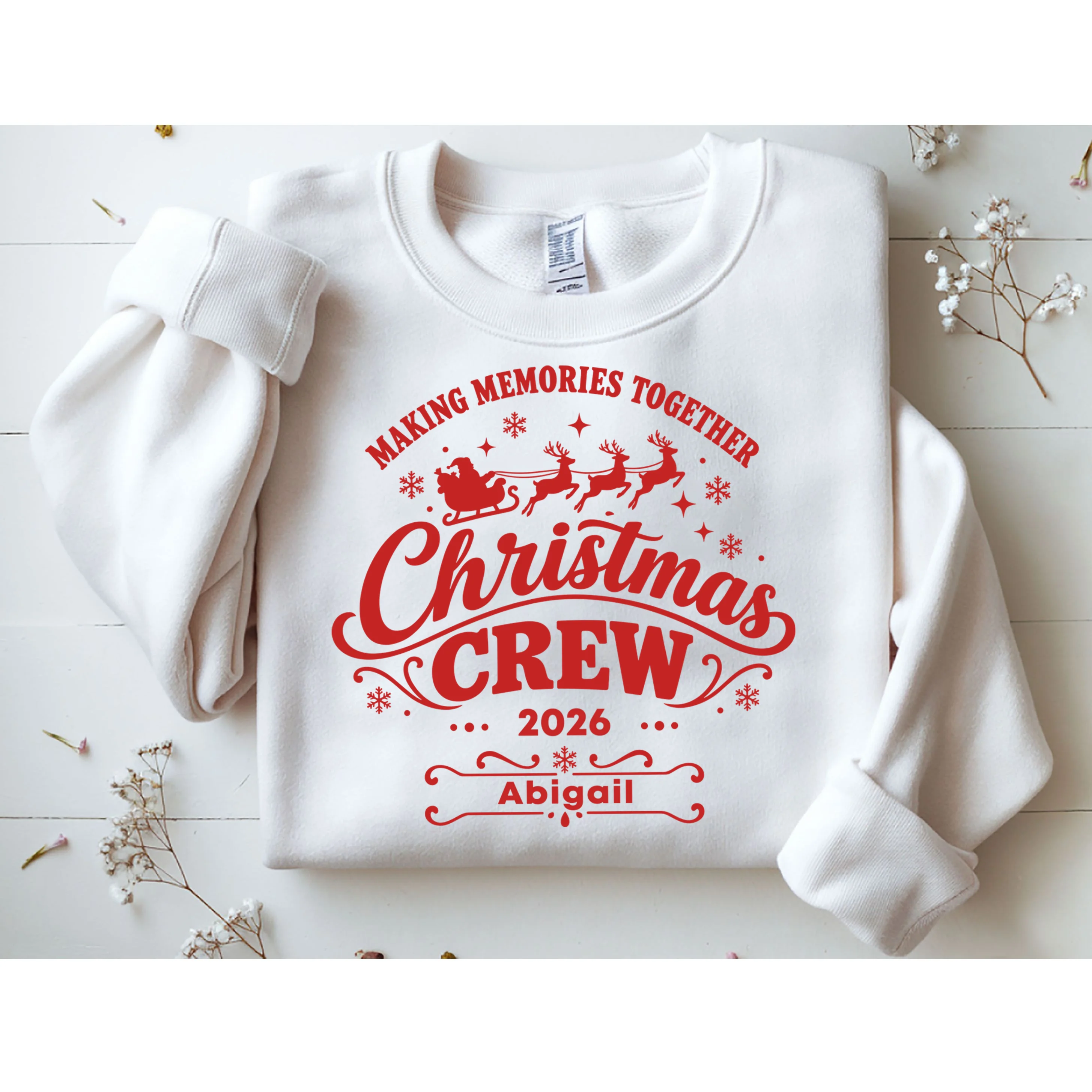 Custom Personalized Christmas Crew Men's Sweatshirt - Front 1