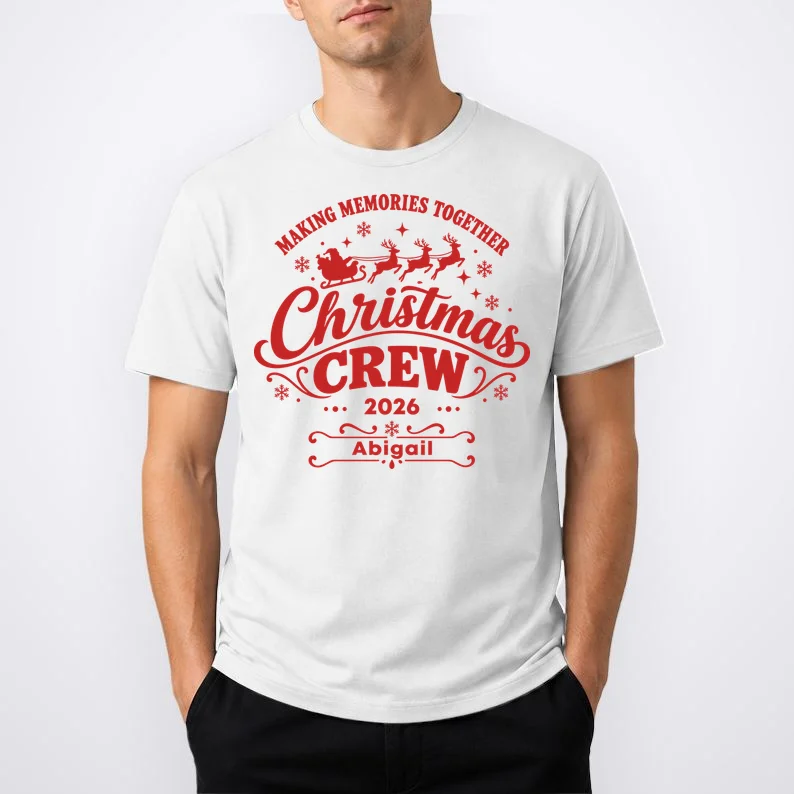 Custom Personalized Christmas Crew Men's T-Shirt - Front 1