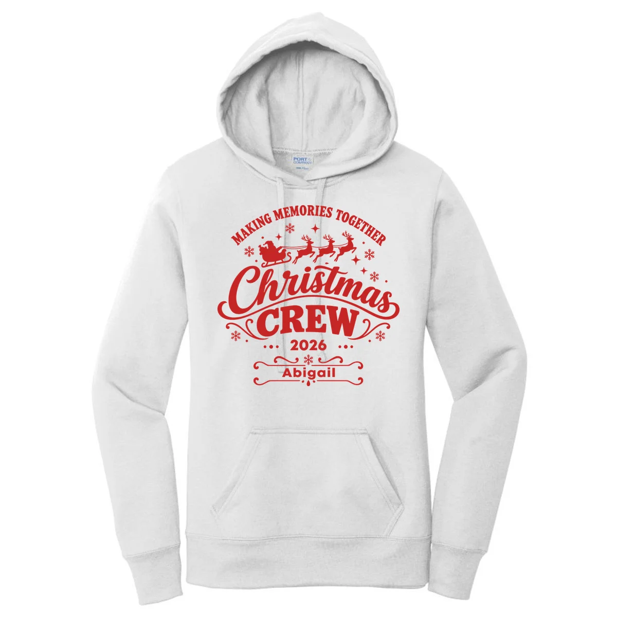 Custom Personalized Christmas Crew Women's Pullover Hoodie - Front