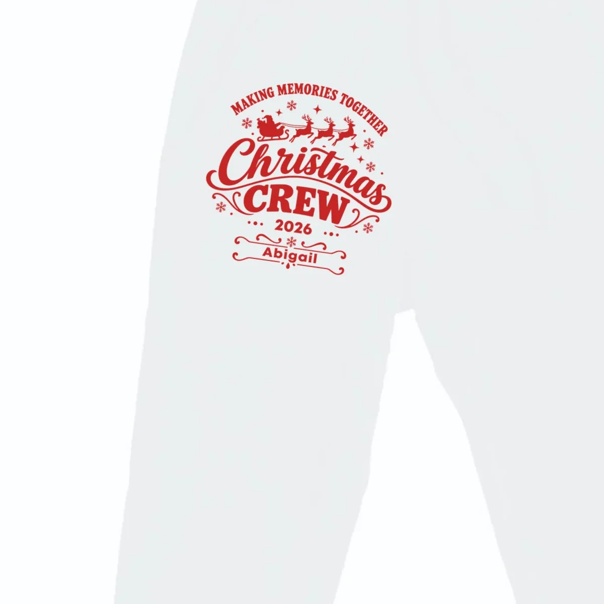 Custom Personalized Christmas Crew Men's Sweatpants - Front - Close-up