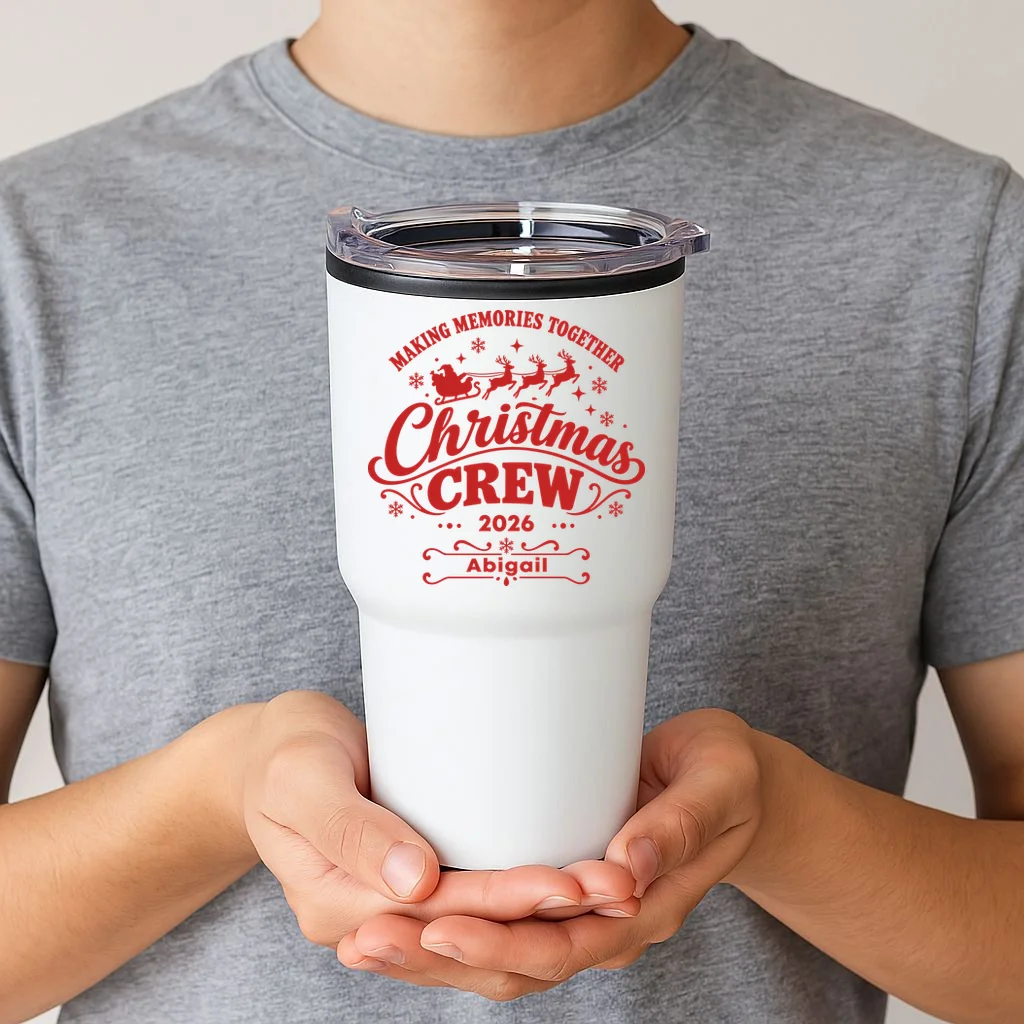 Custom Personalized Christmas Crew 20oz Tumbler - Front 1