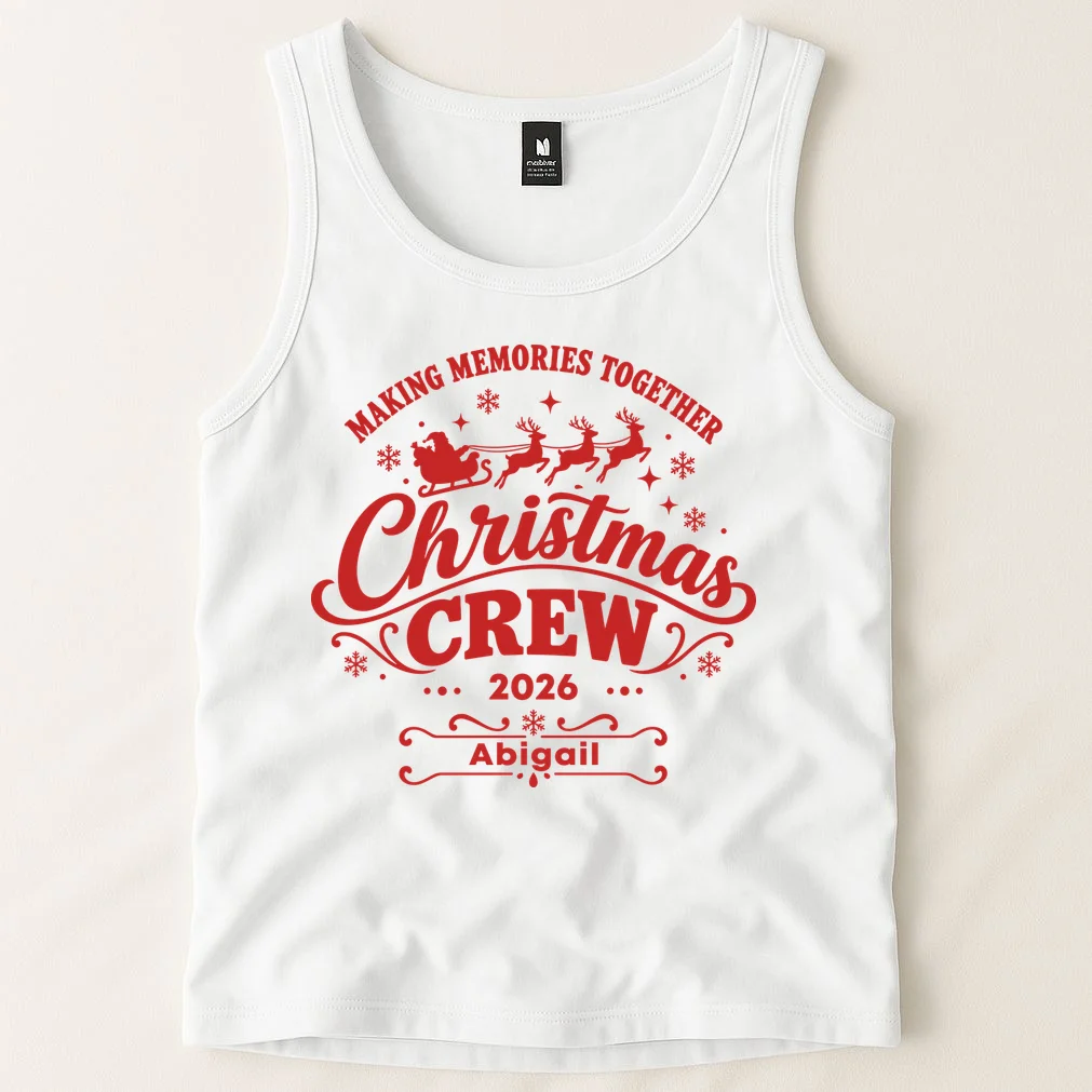 Custom Personalized Christmas Crew Men's Tank Top - Front 1
