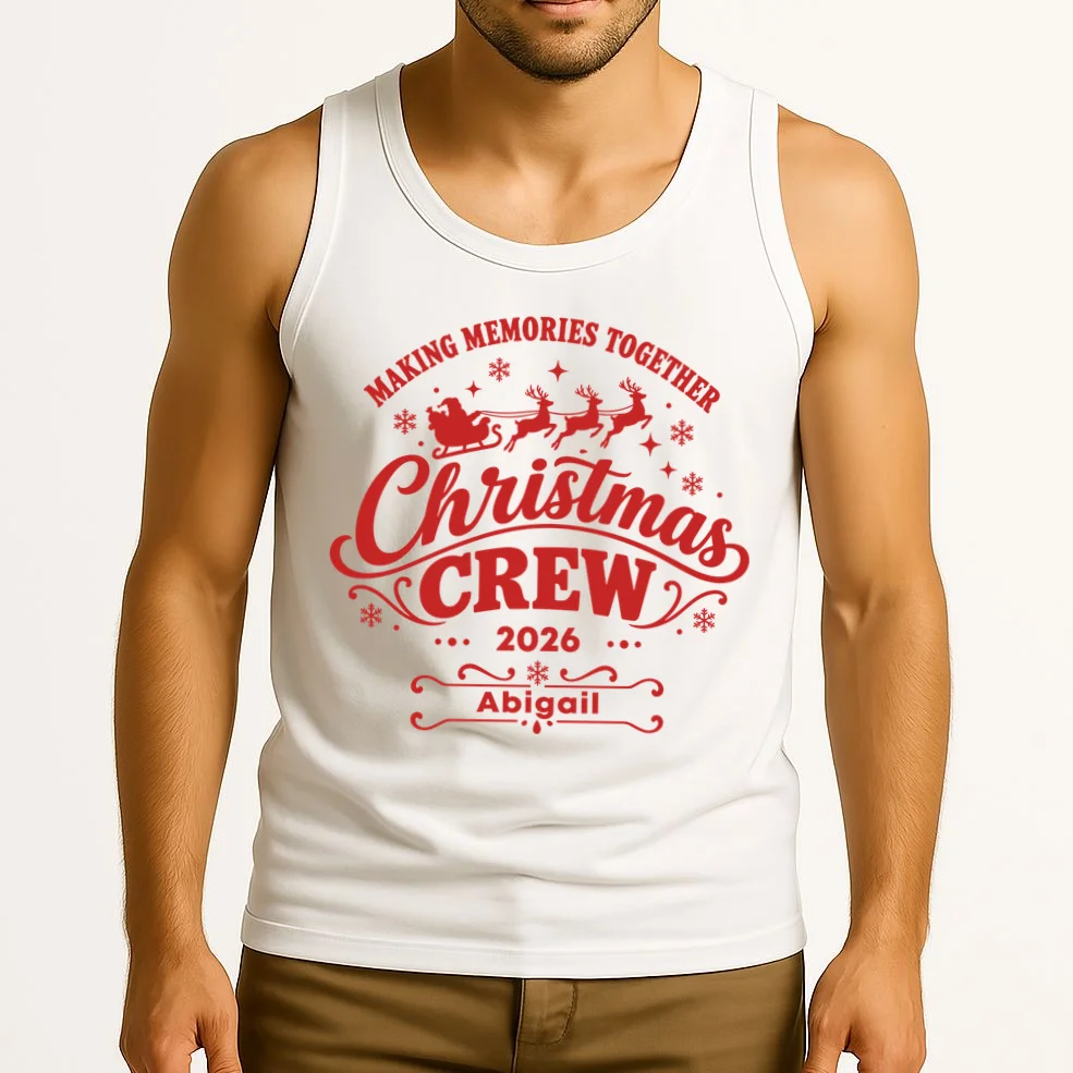 Custom Personalized Christmas Crew Men's Tank Top - Front 2