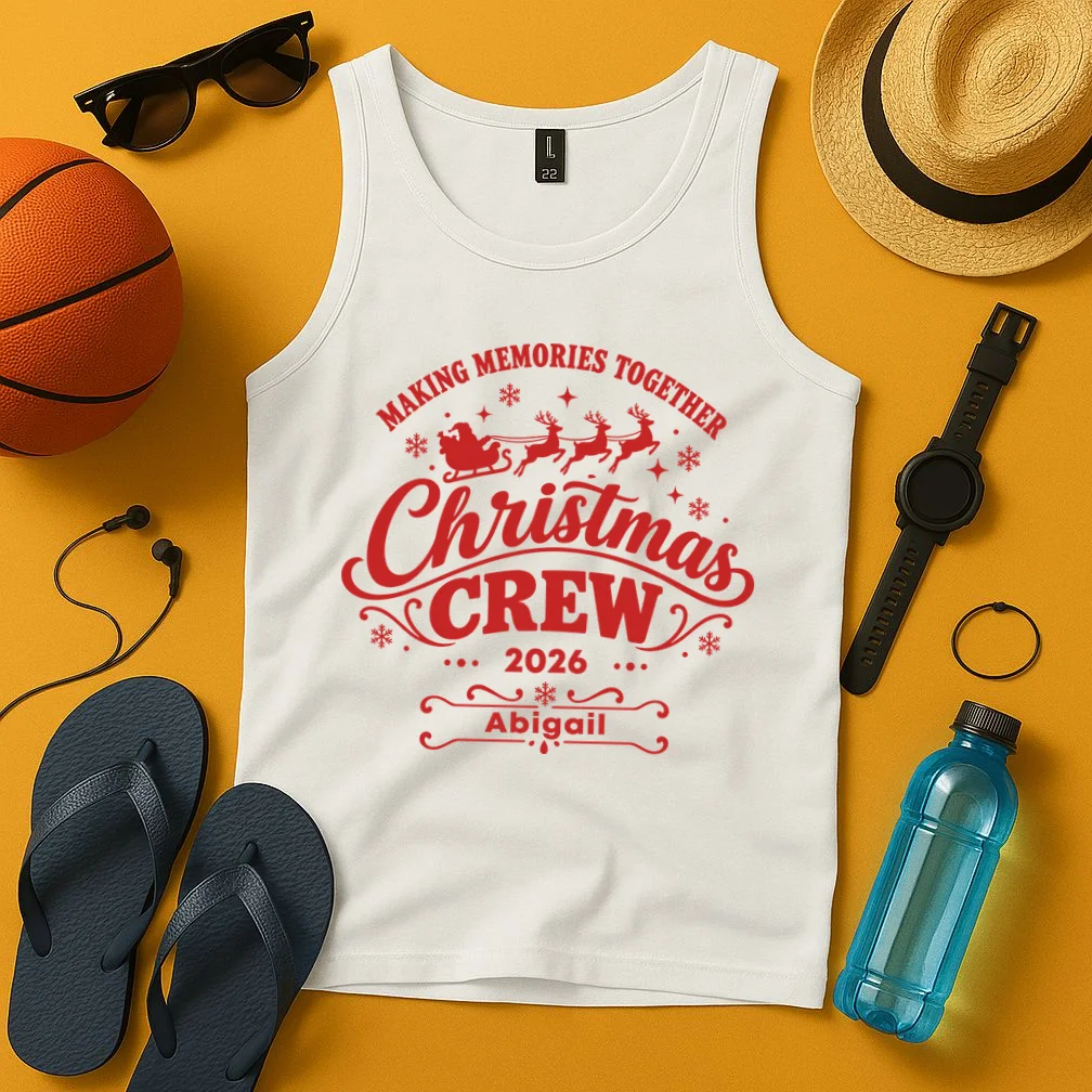 Custom Personalized Christmas Crew Men's Tank Top - Front 3