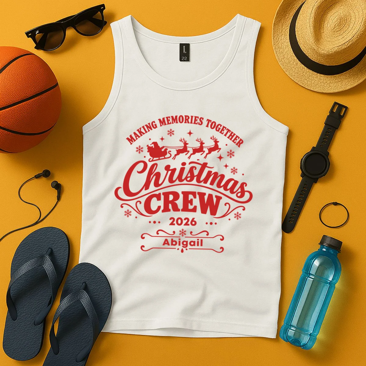 Custom Personalized Christmas Crew Men's Tank Top - Front 3