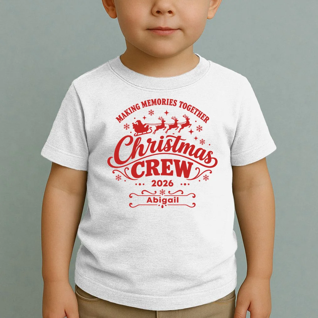 Custom Personalized Christmas Crew Toddler T-Shirt - Front 1