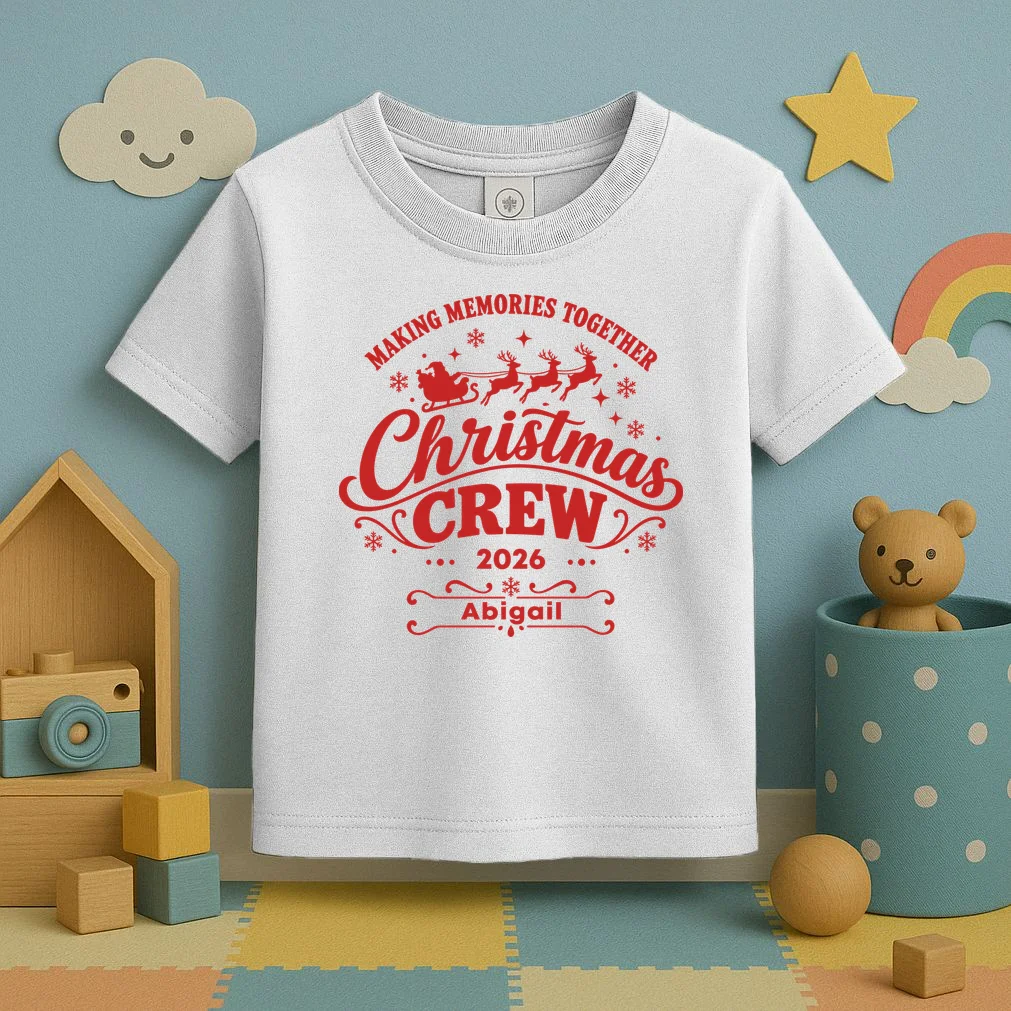 Custom Personalized Christmas Crew Toddler T-Shirt - Front 2
