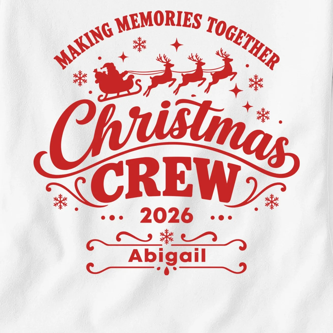 Custom Personalized Christmas Crew Women's T-Shirt - Front - Close-up