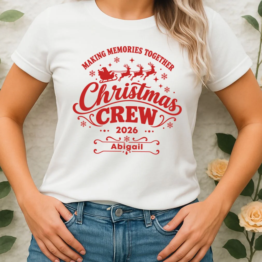 Custom Personalized Christmas Crew Women's T-Shirt - Front 1