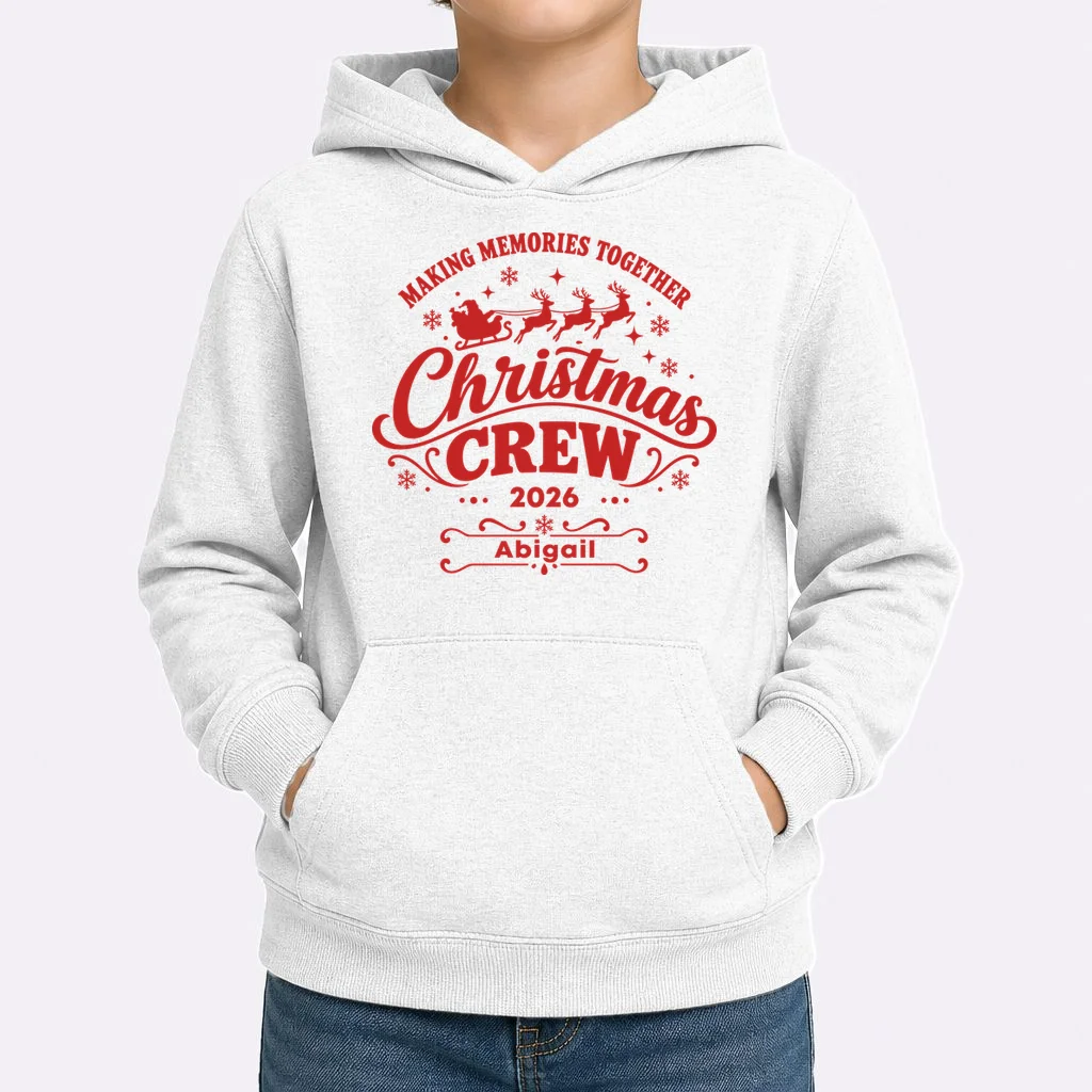 Custom Personalized Christmas Crew Kids Hoodie - Front 1