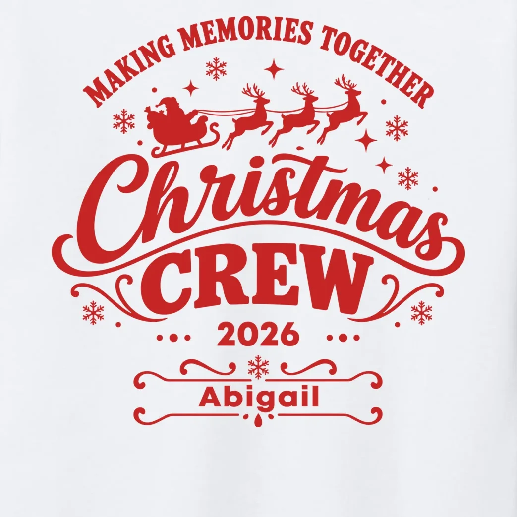 Custom Personalized Christmas Crew Kids Long Sleeve Pajamas - Front - Close-up