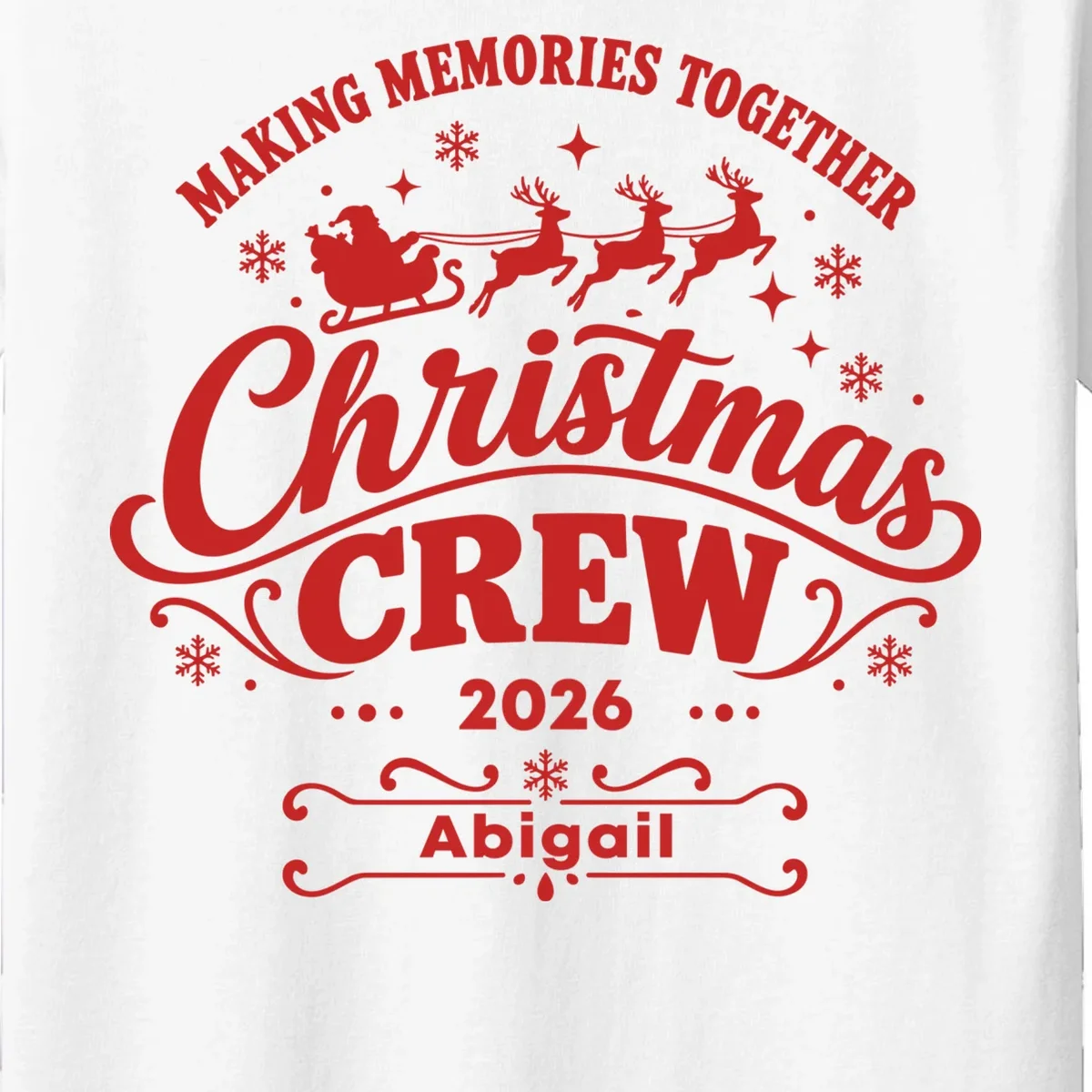 Custom Personalized Christmas Crew Kids T-Shirt - Front - Close-up