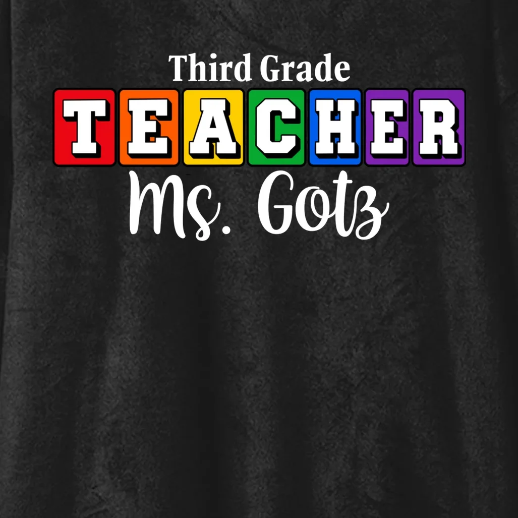 Custom Personalized Teacher Name Hooded Blanket - Front - Close-up