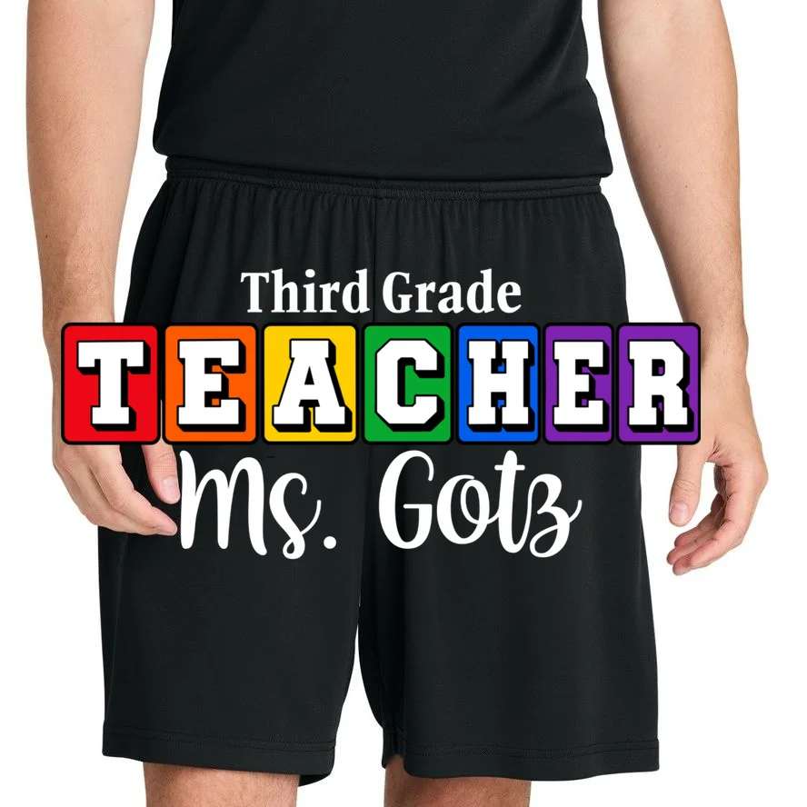 Custom Personalized Teacher Name Men's Shorts - Front 1