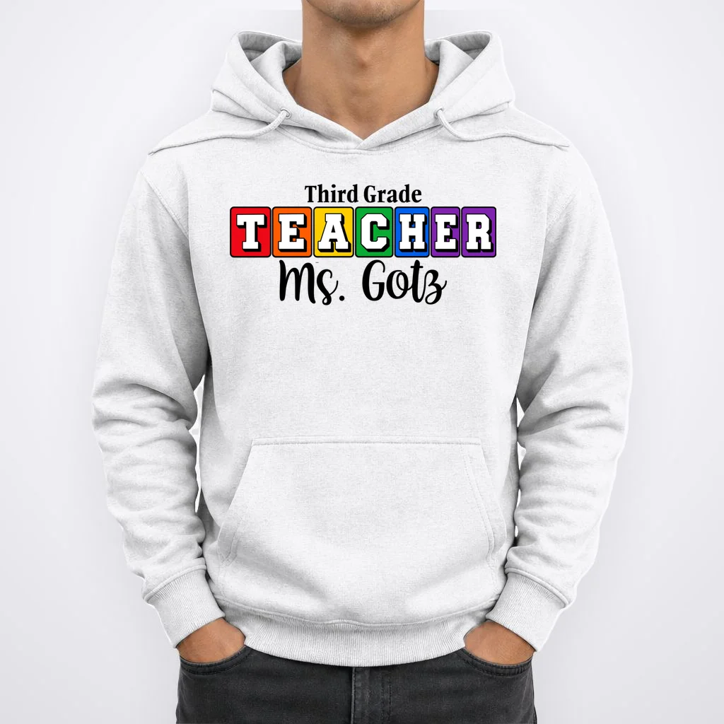 Custom Personalized Teacher Name Men's Hoodie - Front 1