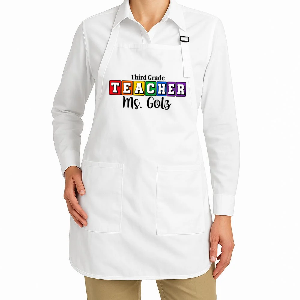 Custom Personalized Teacher Name Apron - Front 1