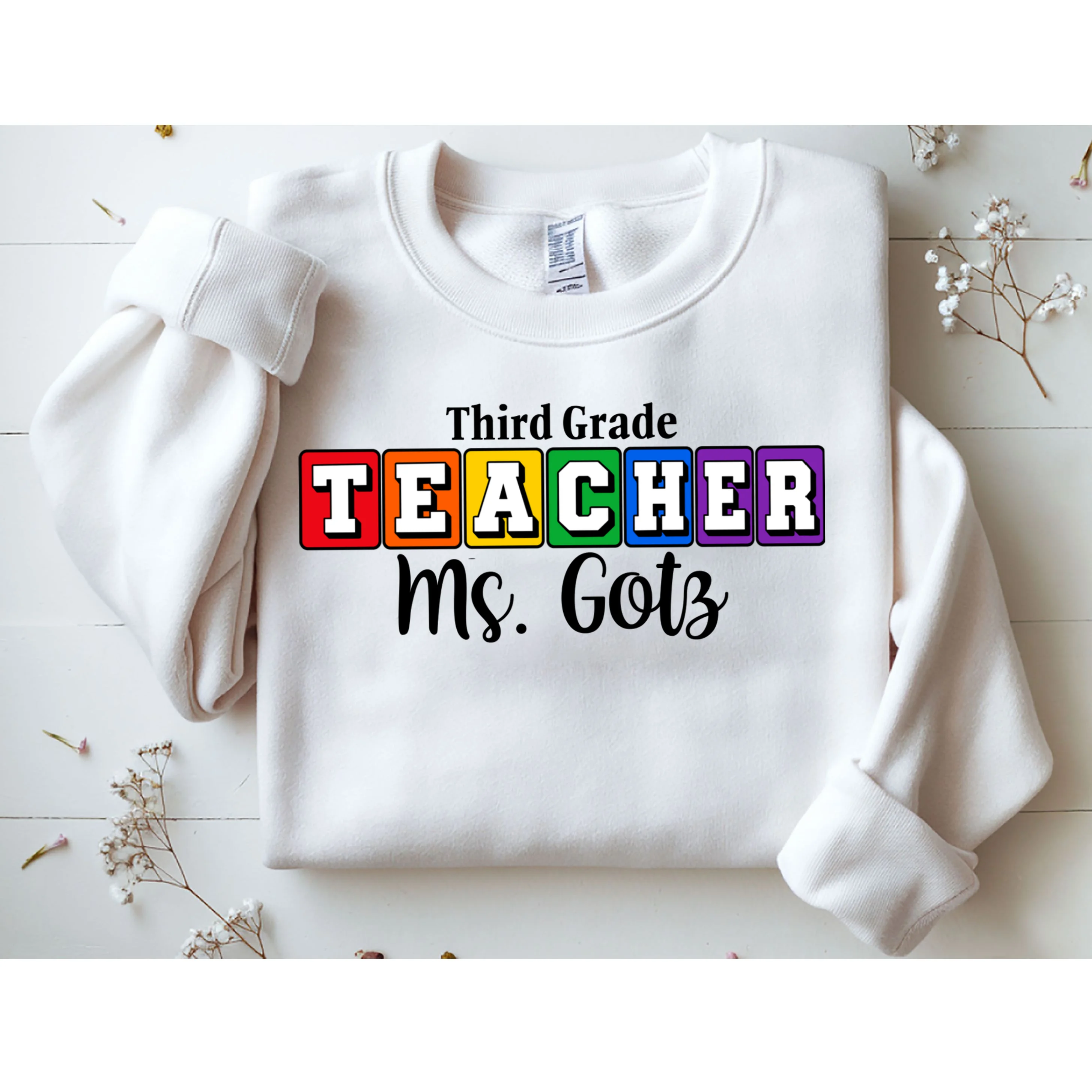 Custom Personalized Teacher Name Men's Sweatshirt - Front 1