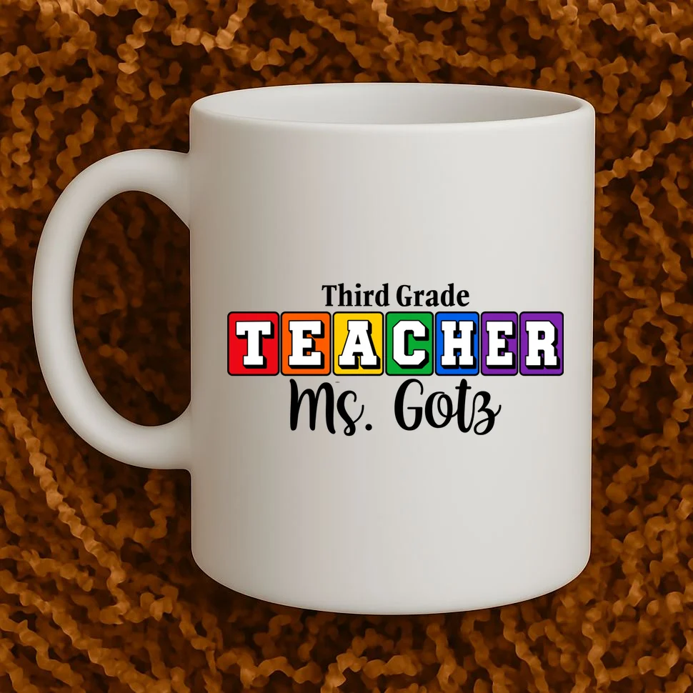 Custom Personalized Teacher Name Mug - Front 1