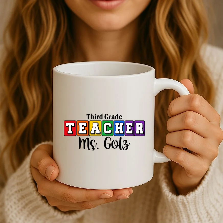Custom Personalized Teacher Name Mug - Front 2