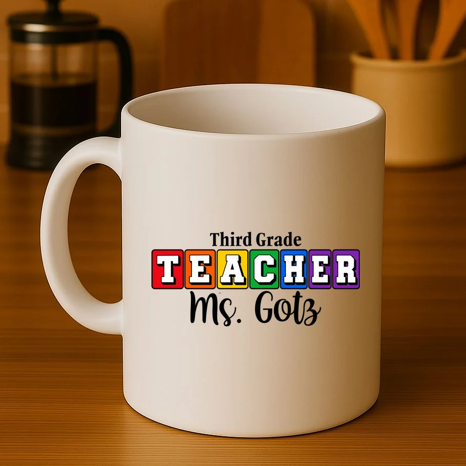 Custom Personalized Teacher Name Mug - Front 3