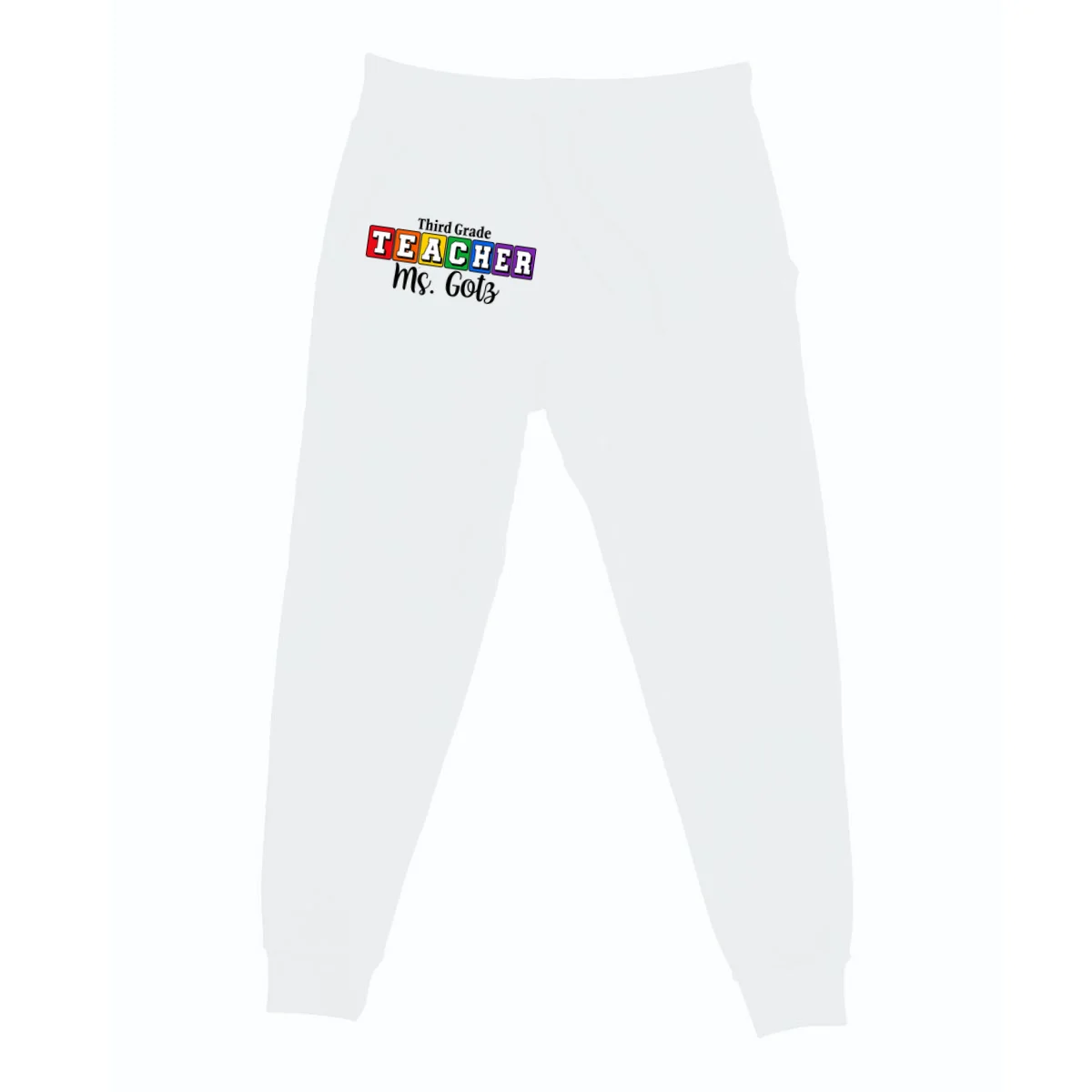 Custom Personalized Teacher Name Men's Sweatpants - Front