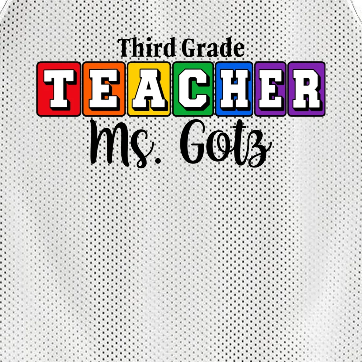 Custom Personalized Teacher Name Men's Basketball Jersey - Front - Close-up
