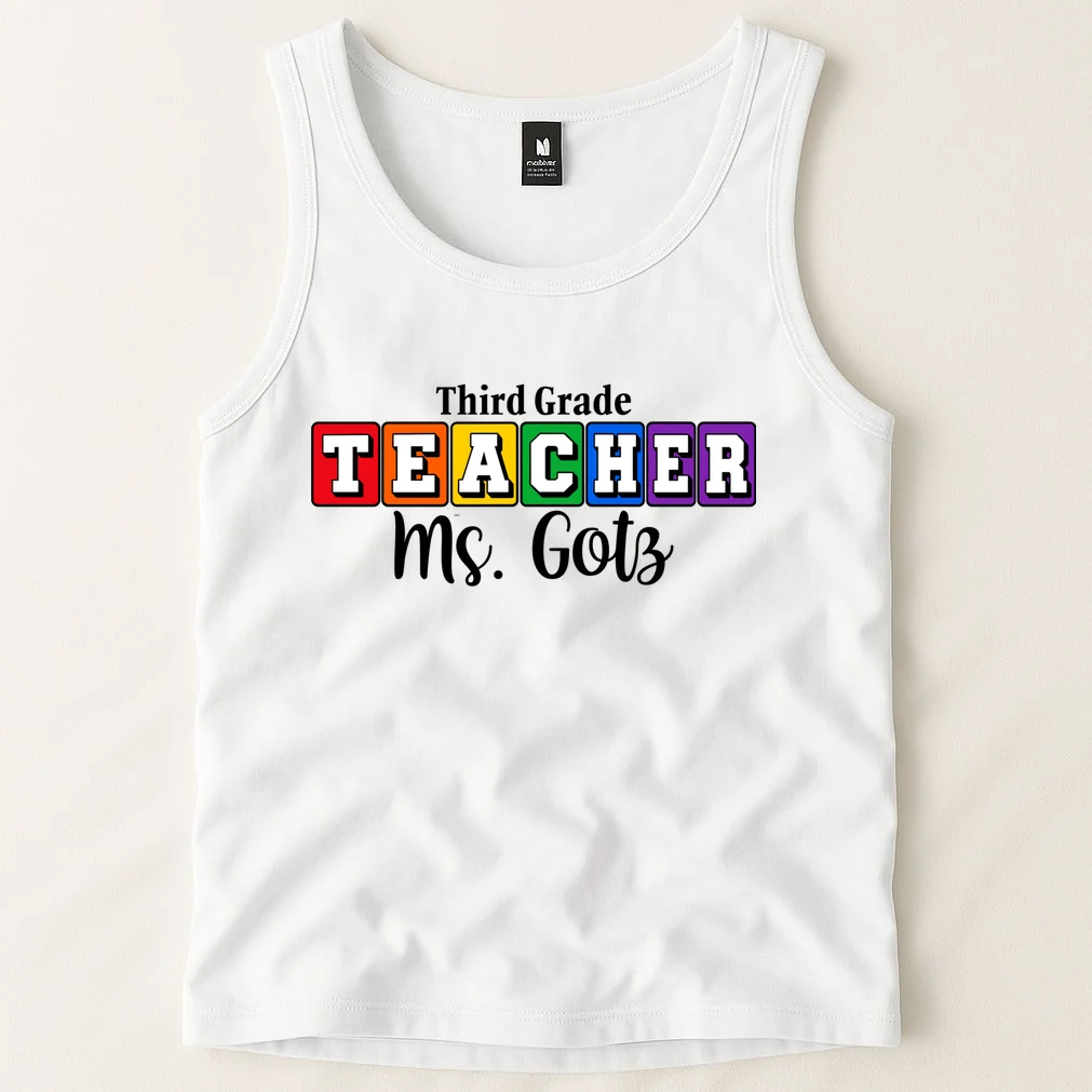 Custom Personalized Teacher Name Men's Tank Top - Front 1