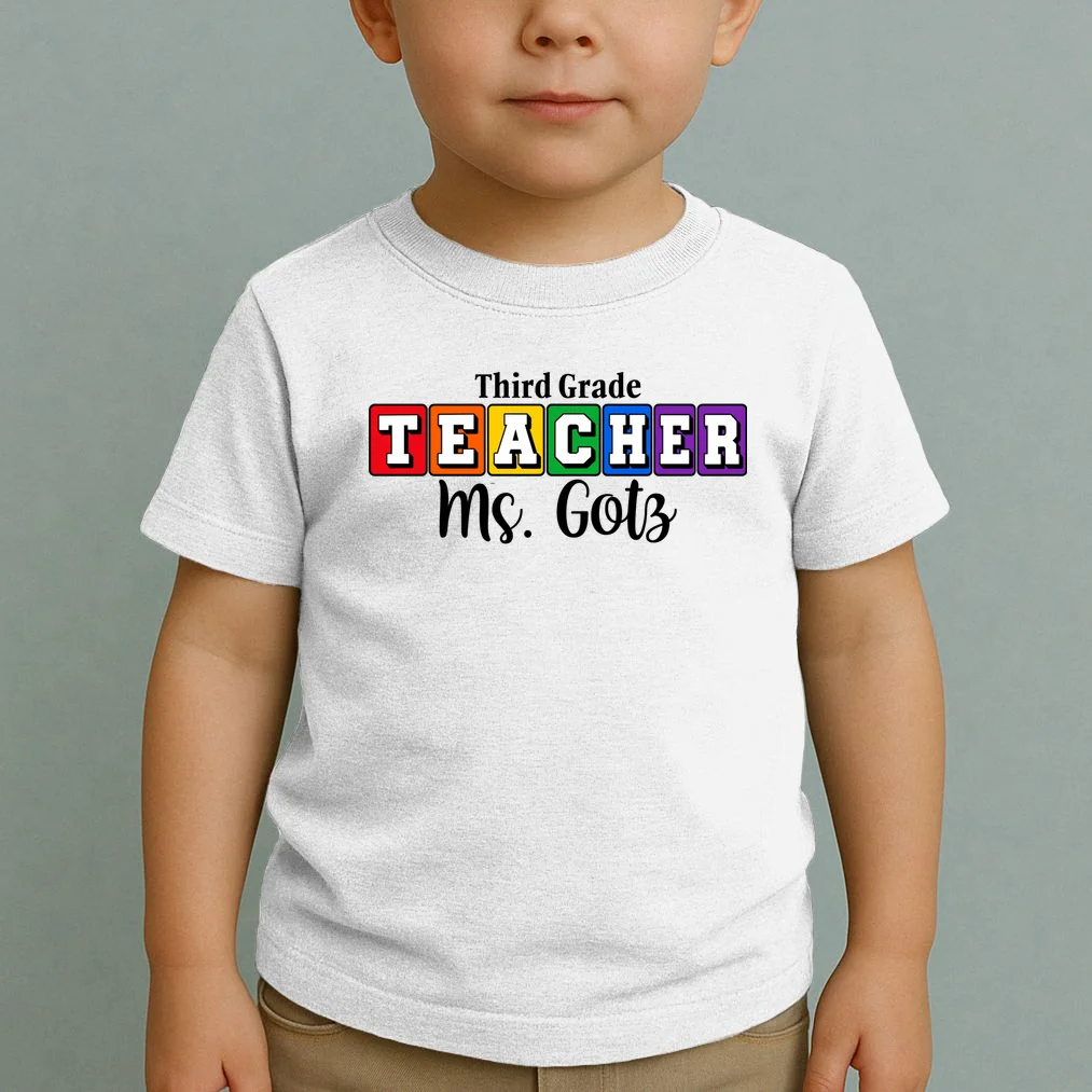 Custom Personalized Teacher Name Toddler T-Shirt - Front 1