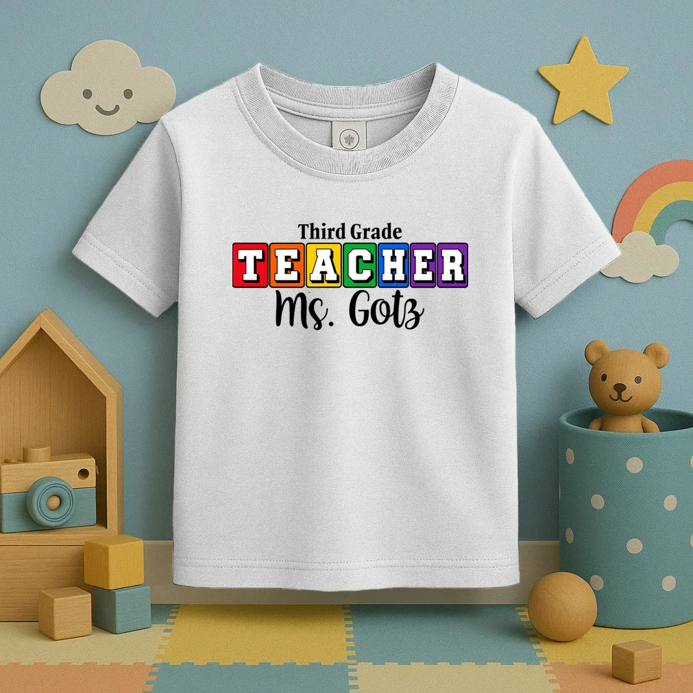 Custom Personalized Teacher Name Toddler T-Shirt - Front 2