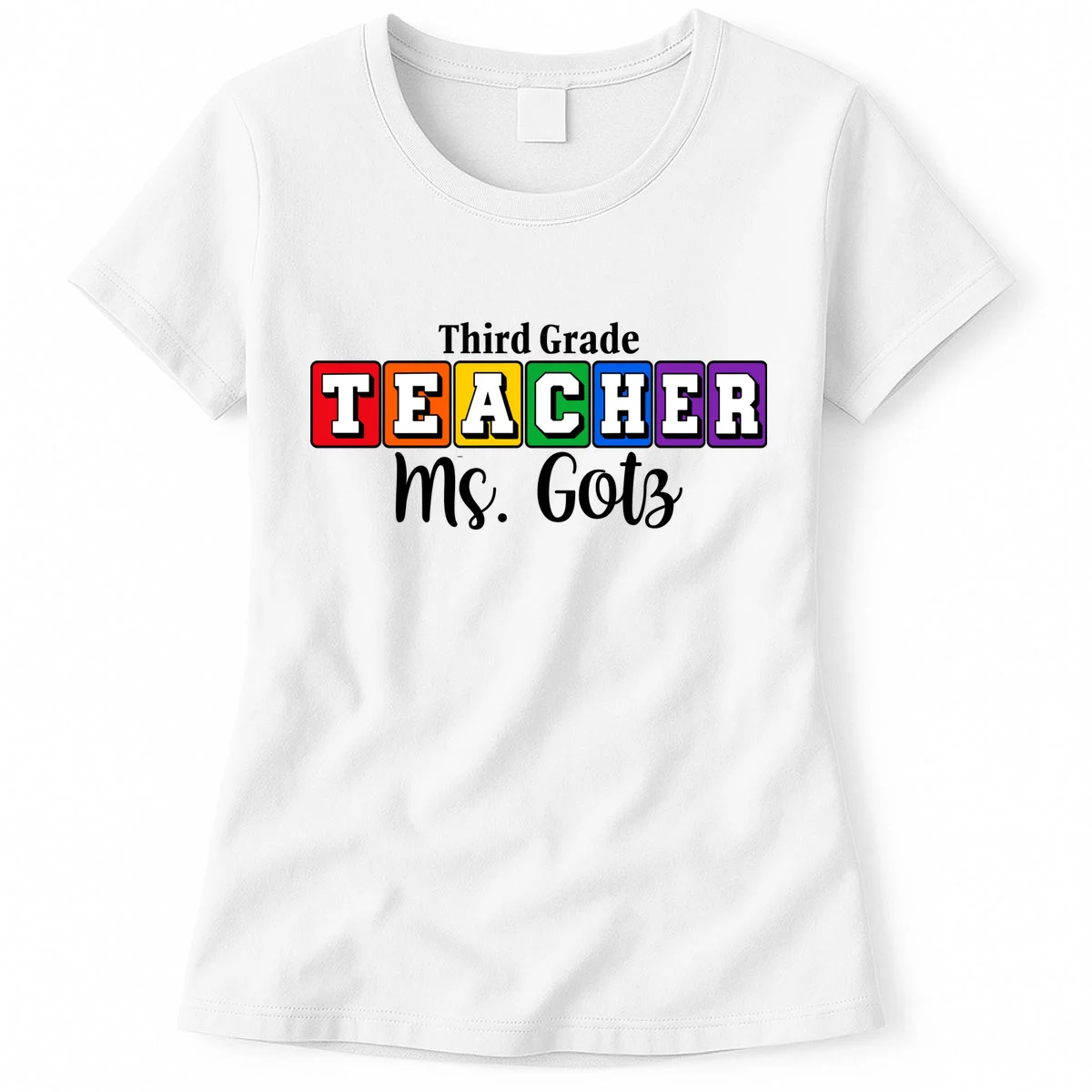 Custom Personalized Teacher Name Women's T-Shirt - Front