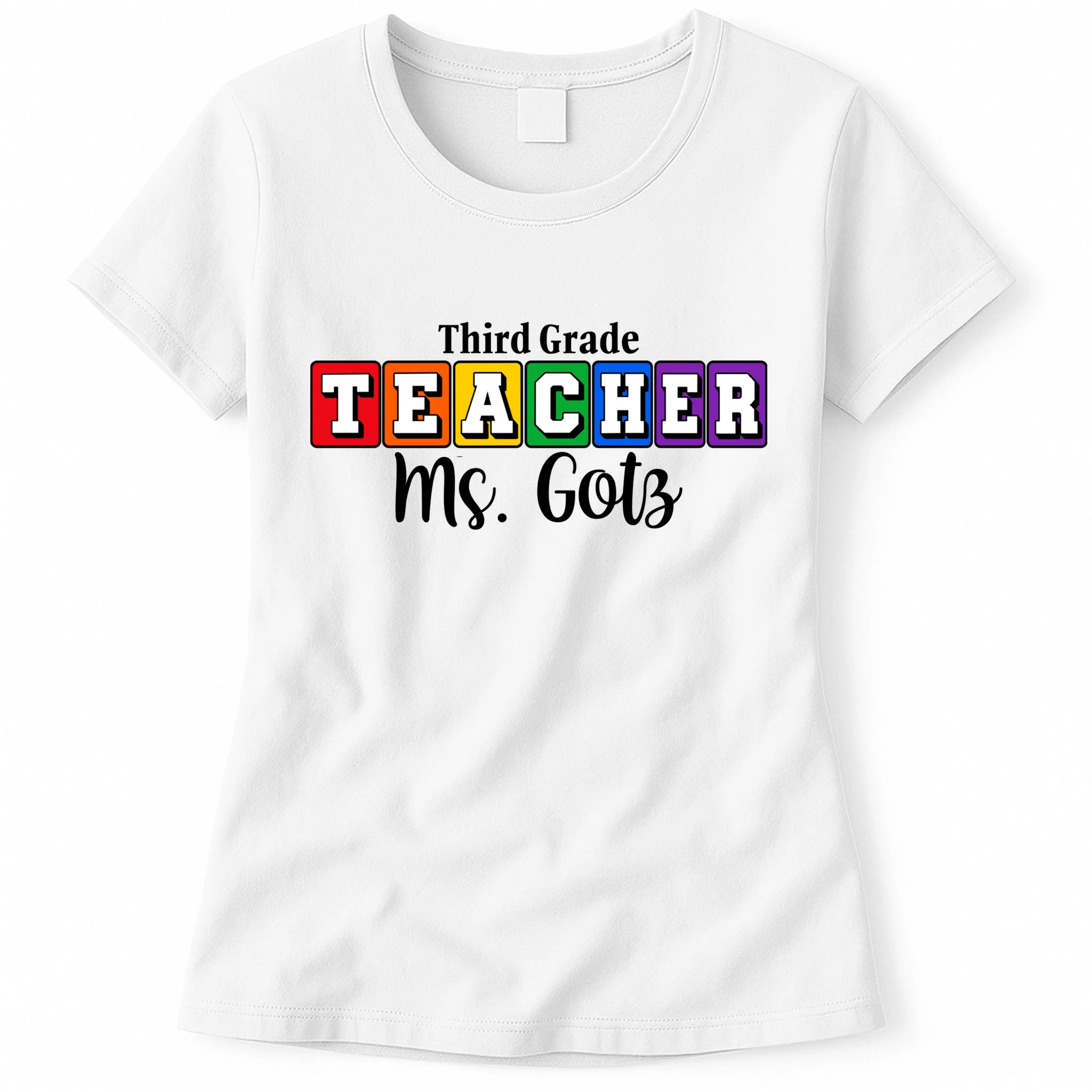 Custom Personalized Teacher Name Women's T-Shirt - Front