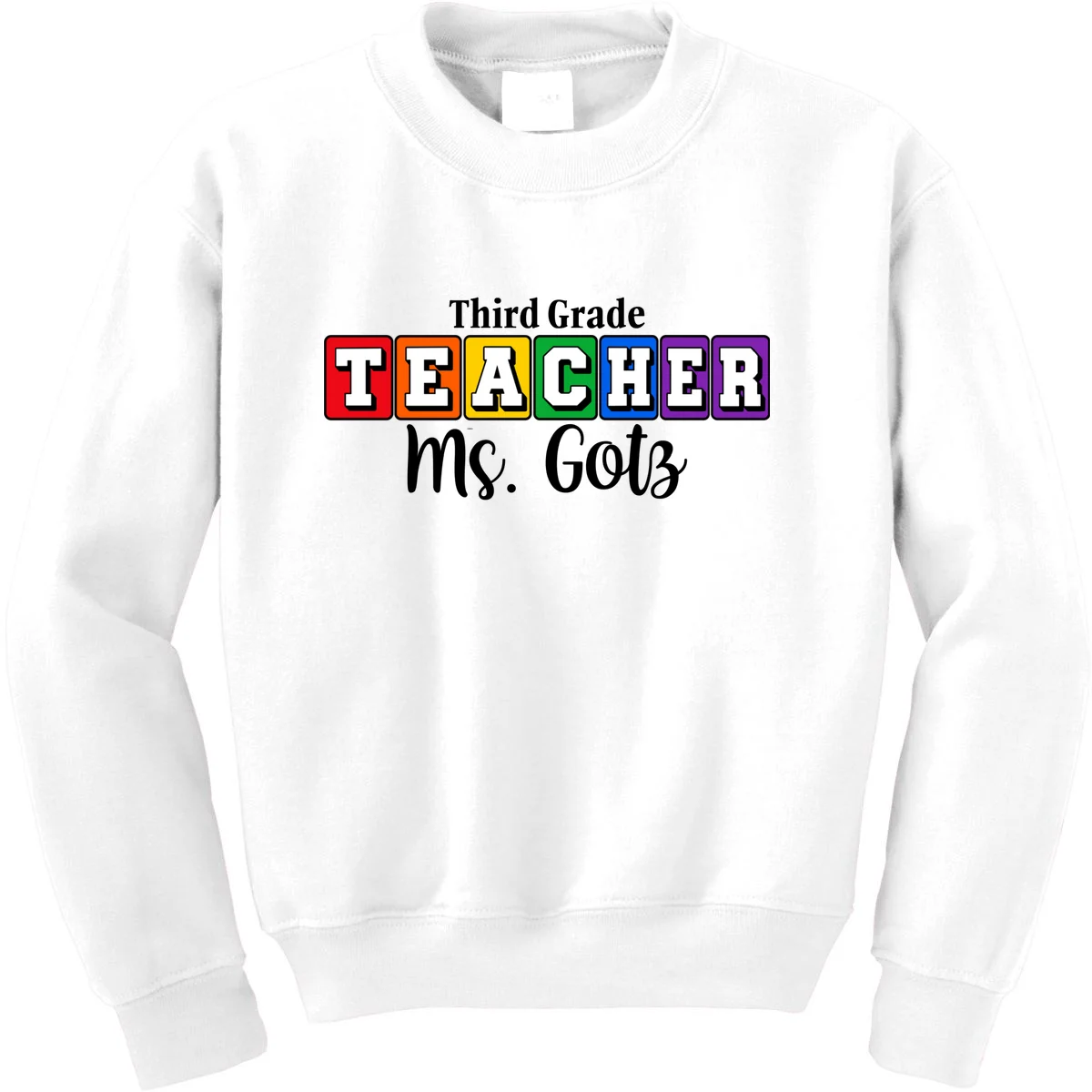 Custom Personalized Teacher Name Kids Sweatshirt - Front