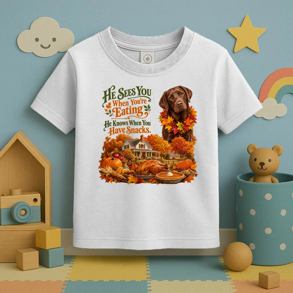 Custom Dog Thanksgiving Portrait – Personalized Pet Photo Fall Design Toddler T-Shirt - Front 2