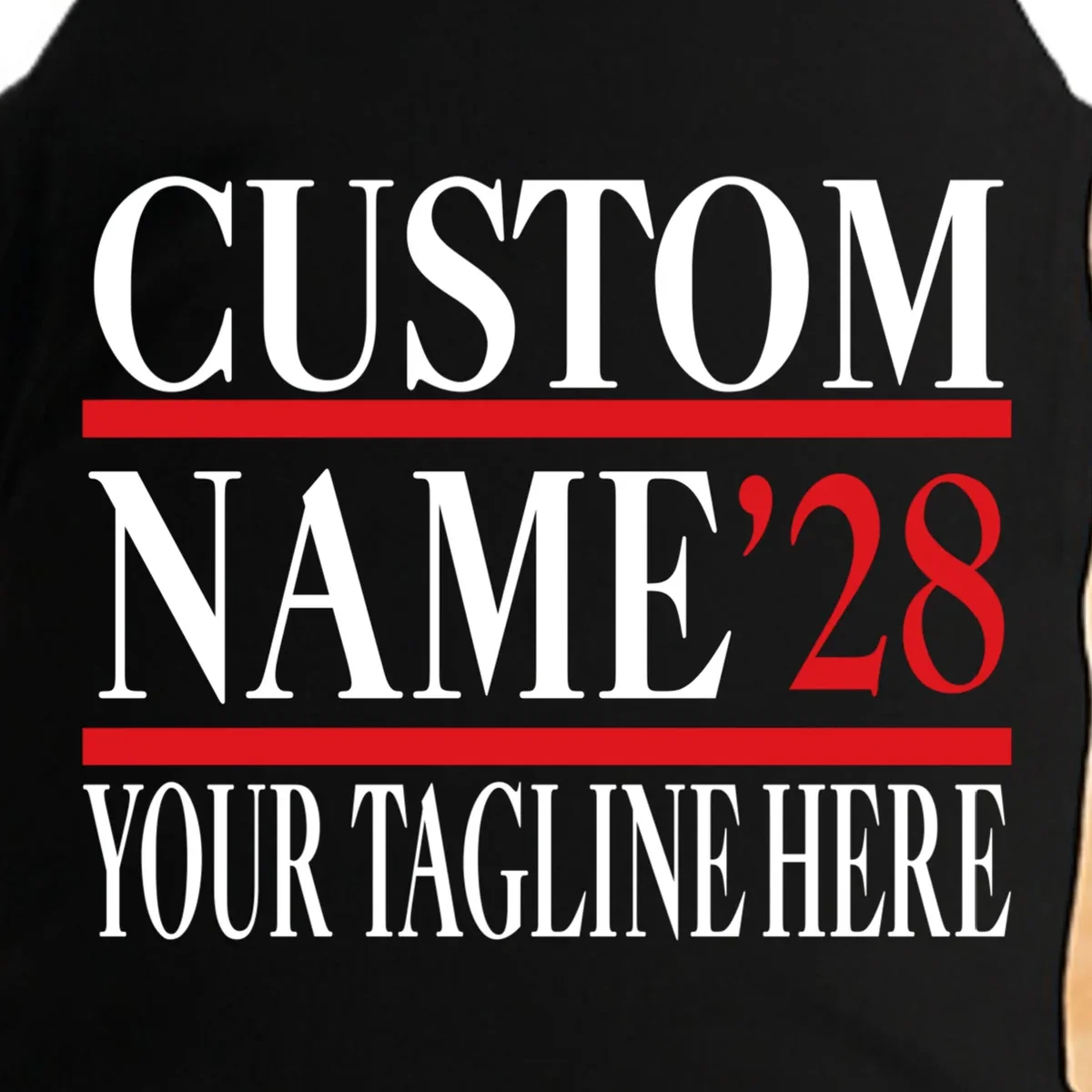 Custom Name For President 2028 Election Doggie Tank - Front - Close-up