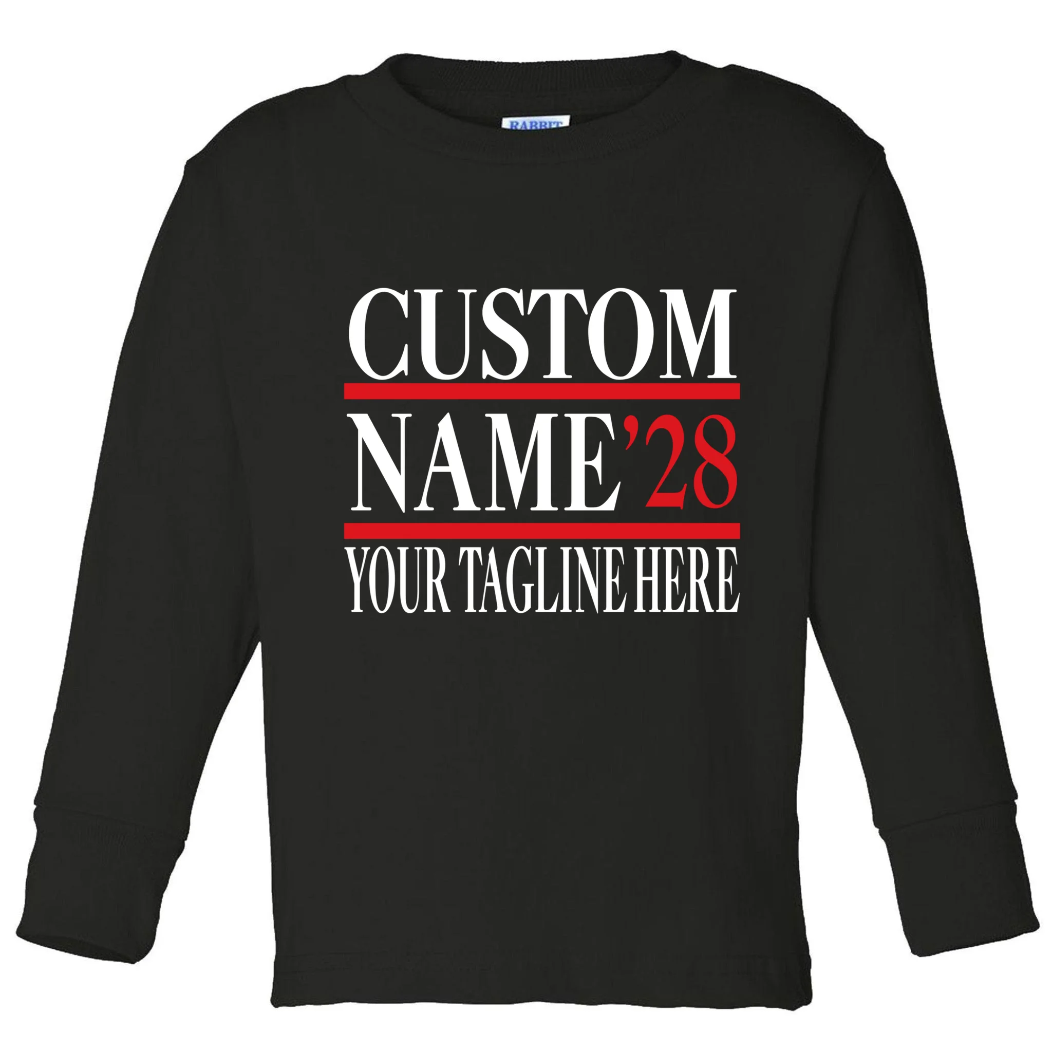 Custom Name For President 2028 Election Toddler Long Sleeve Shirt - Front