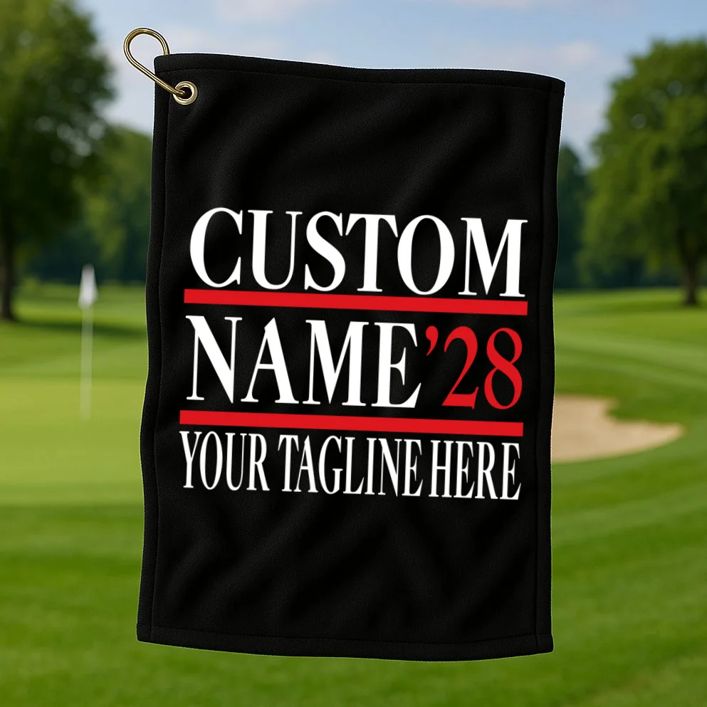 Custom Name For President 2028 Election Golf Towel - Front 1