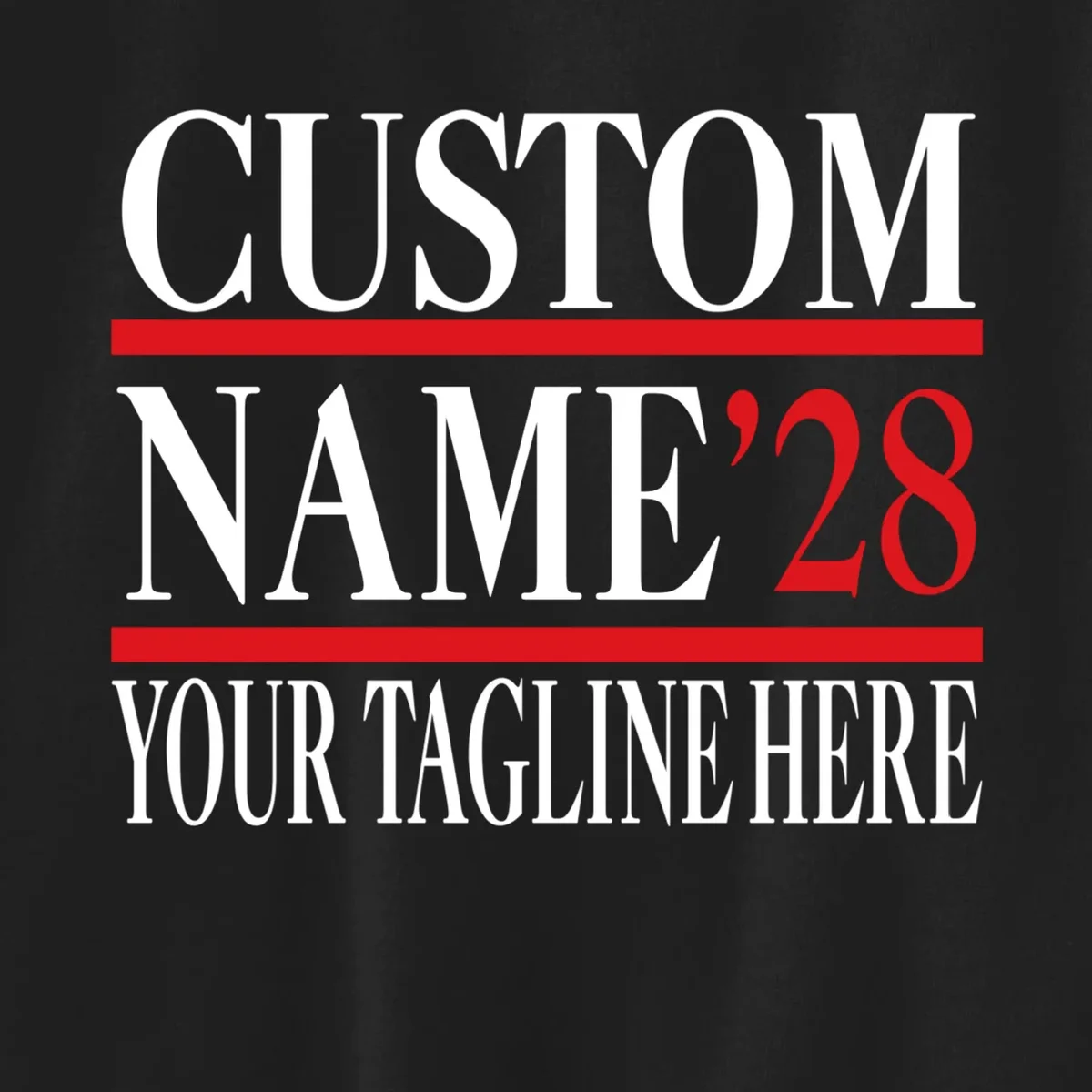 Custom Name For President 2028 Election Kids Sweatshirt - Front - Close-up