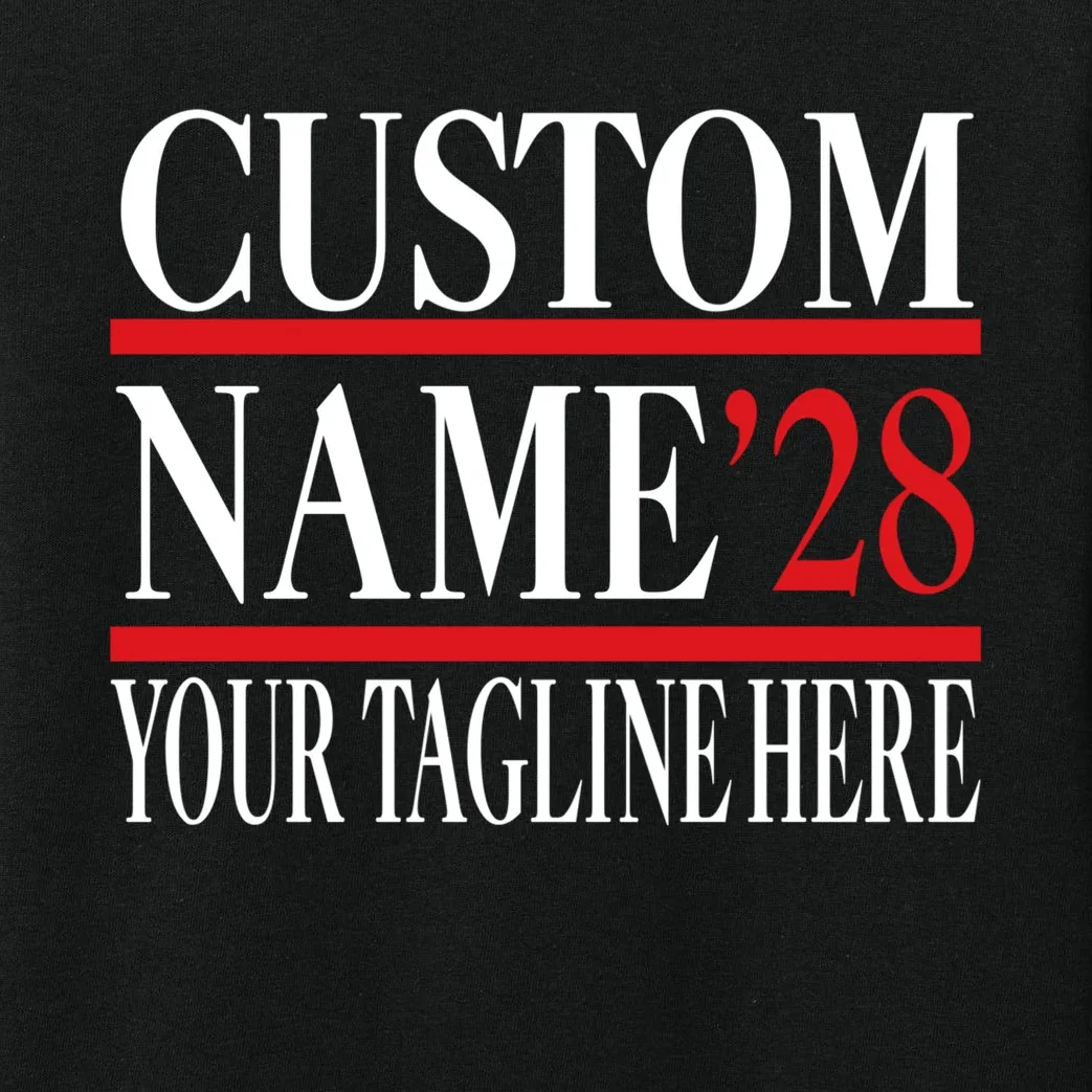 Custom Name For President 2028 Election Kids Long Sleeve Pajamas - Front - Close-up