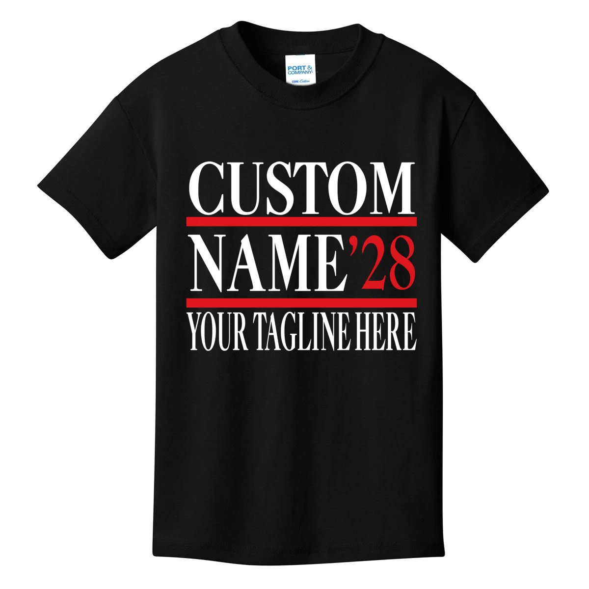 Custom Name For President 2028 Election Kids T-Shirt - Front