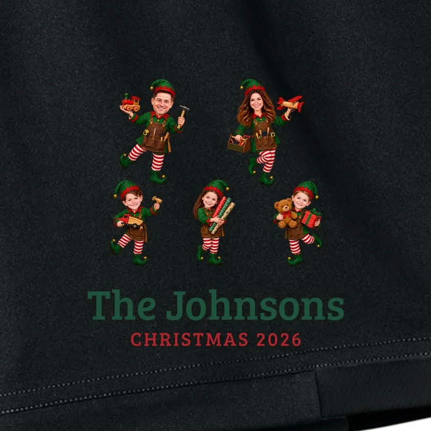 Christmas Elf Family Keepsake Kids Shorts - Front - Close-up